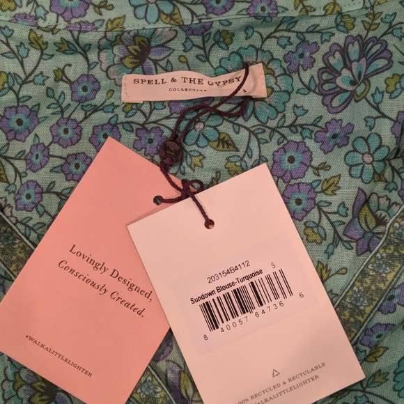 Sundown Blouse Turquoise by Spell - Picture 4 of 6